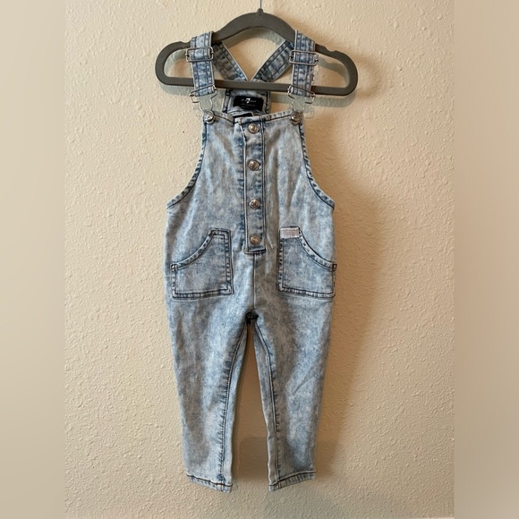 7 For All Mankind Other - 7 For All Mankind Lightwash Full Length Skinny Denim Jean Overalls